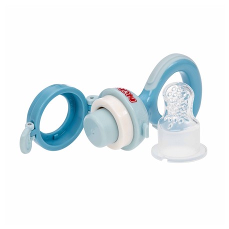 Nüby, Silikone nipple til madning, 6 mdr., Blue