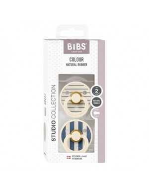BIBS Studio Line - 2-pak,  Str. 2 (6+ mdr.), Rund - Latex,