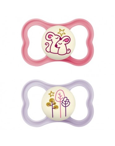 MAM Air Night 2-pack, Str. 3 (16-36 mdr.), Symmetrisk - Silikone