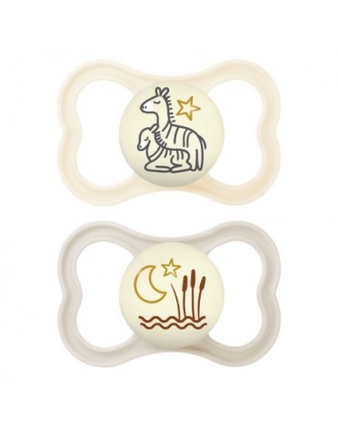 MAM Air Night 2-pack, Str. 3 (16-36 mdr.), Symmetrisk - Silikone