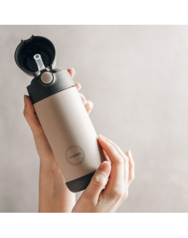 AYA&IDA, Kids Straw Bottle, Juomapullo pillillä, 350 ml, Cream Beige