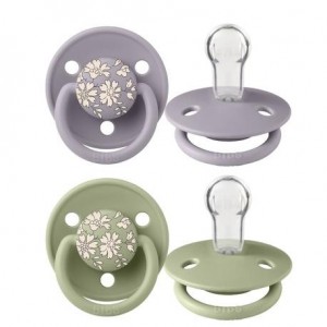 BIBS X LIBERTY, De Lux 2-pack, One Size (0-36 kuukautta), Pyöreä - Silikoni