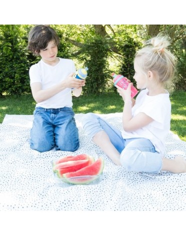 Nüby, Pop-up juomapullo pimeässä hohtavalla hihnalla, 18+ kk, Blue