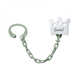 Attache-tétine personnalisée, Couronne, Plusieurs couleurs disponibles