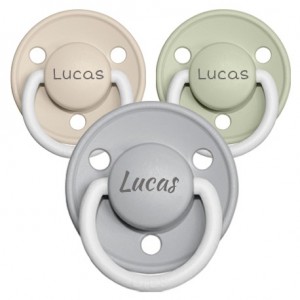 BIBS De Lux Night, Taille 2 (6+ mois), Ronde - Latex, Tetine personnalisée