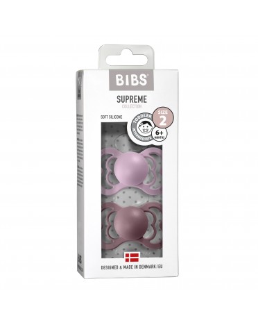 BIBS Supreme - Lot de 2,  Taille 2 (6+ mois), Anatomique - Silicone