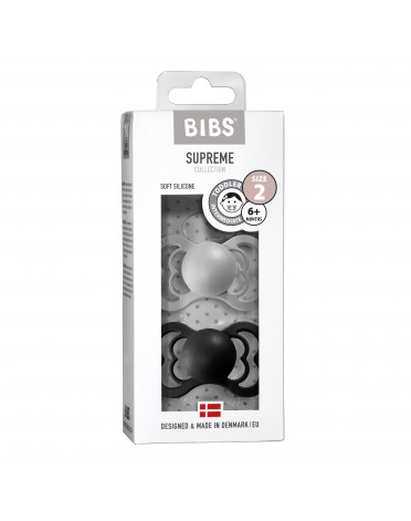 BIBS Supreme - Lot de 2,  Taille 2 (6+ mois), Anatomique - Silicone