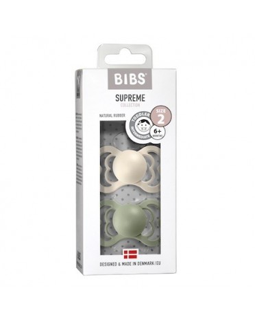BIBS Supreme - Lot de 2,  Taille 2 (6+ mois), Anatomique - Latex,