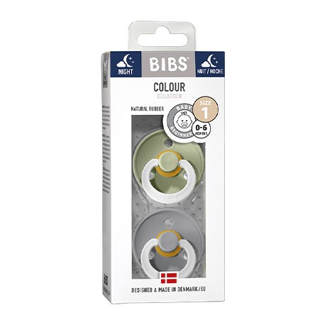 BIBS Colour - Lot de 2,  Taille 1 (0-6 mois),  Arrondi - Latex