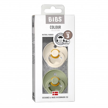 BIBS Colour - Lot de 2,  Taille 3 (18+ mois), Arrondi - Latex,