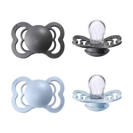 BIBS Supreme - Lot de 2,  Taille 1 (0-6 mois), Anatomique - Silicone,