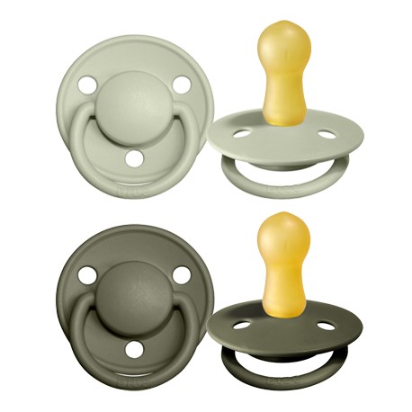 BIBS De Lux - Lot de 2,  Taille 2 (6+ mois), Arrondi - Latex,
