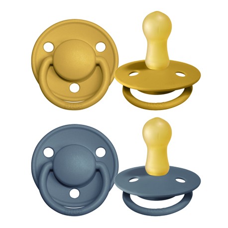 BIBS De Lux - Lot de 2,  Taille 2 (6+ mois), Arrondi - Latex,