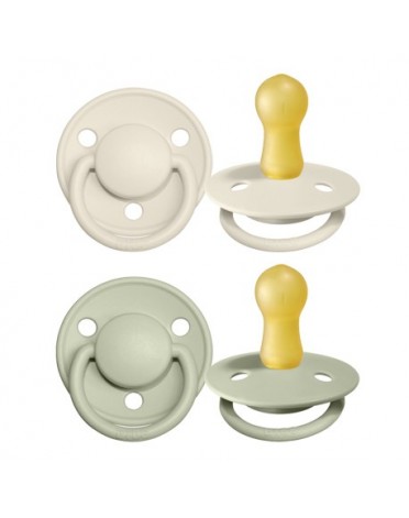 BIBS De Lux - Lot de 2,  Taille 2 (6+ mois), Arrondi - Latex,