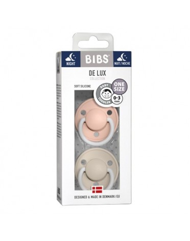 BIBS De Lux - Lot de 2,  One size (0-36 mois), Ronde - Silicone,