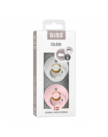 BIBS Colour - Lot de 2, Taille 2 (6+ mois), Arrondi - Latex