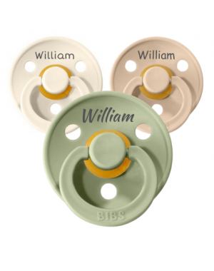 BIBS Colour, Taille 2 (6+ mois), Ronde - Latex, Tetine personnalisée