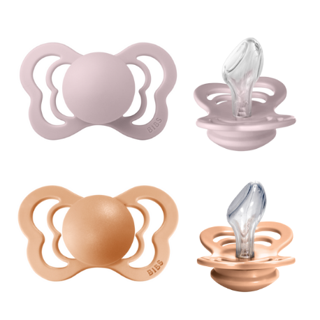 BIBS Couture - Lot de 2,  Taille 2 (6+ mois), Physiologique - Silicone,