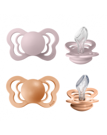 BIBS Couture - Lot de 2,  Taille 2 (6+ mois), Physiologique - Silicone,