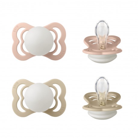 BIBS Supreme - Lot de 2,  Taille 1 (0-6 mois), Anatomique - Silicone,