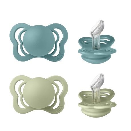 BIBS Couture - Lot de 2,  Taille 1 (0-6 mois), Physiologique  – Silicone