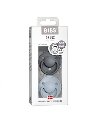 BIBS De Lux Night - Lot de 2,  One size (0-36 mois), Ronde - Silicone,