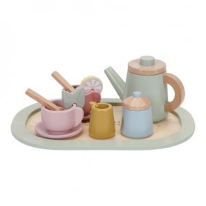 LITTLE DUTCH,  Set de thé en bois,  12 pièces Couleurs variées