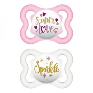 MAM Mini Air 2 unités, Taille 1 (0-6 mois), Anatomique - Silicone, Rose