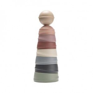 BIBS WOBBLY TOWER,  tour empilable, Pastel Rainbow