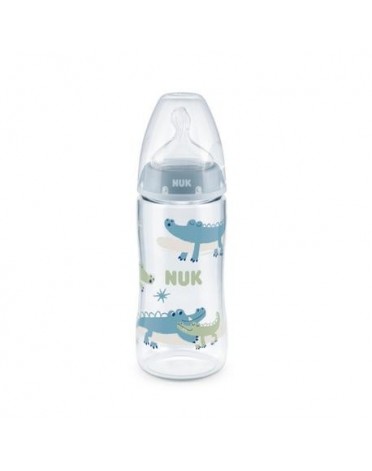 NUK  First Choice, Bouteille pour bébé, Bleu, 6-18 mois.