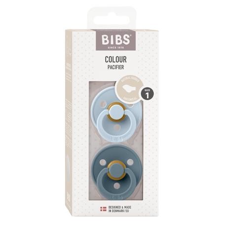 BIBS Colour Lot de 2,  Taille 1 (0-6 mois), Physiologique - Latex