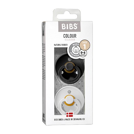 BIBS Colour - Lot de 2,  Taille 1 (0-6 mois),  Arrondi - Latex
