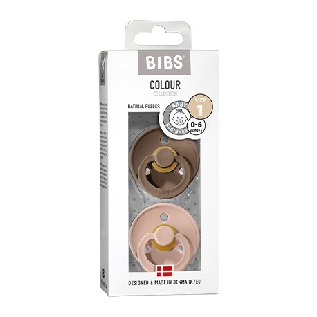 BIBS Colour - Lot de 2,  Taille 1 (0-6 mois),  Arrondi - Latex