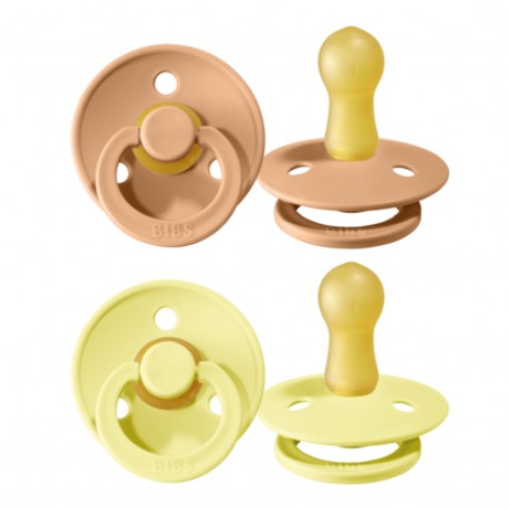 BIBS Colour - Lot de 2, Taille 2 (6+ mois), Arrondi - Latex