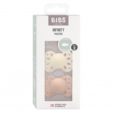 BIBS Infinity lot de 2,  Size 2 (6+ m), Anatomique - Silicone