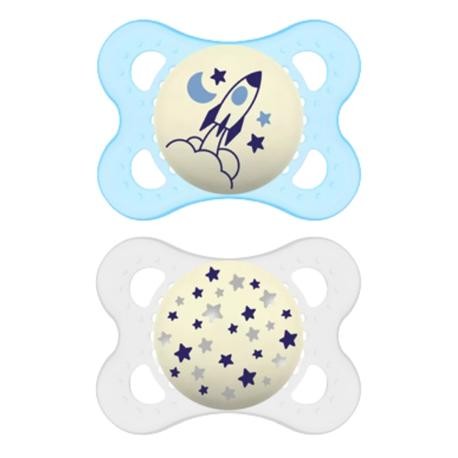 MAM Original Night 2 unités, Taille 1 (0-6 mois), Anatomique - Silicone MAM Original Night 2 unités, Taille 1 (0-6 mois), Anatomique - Silicone