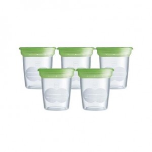 MAM, 5 Solutions pour le stockage du lait, Gobelets de stockage, Transparent