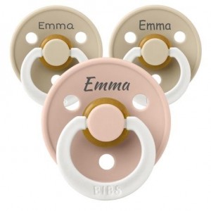 BIBS Colour Night, Taille 2 (6+ mois), Anatomique - Latex, Tetine personnalisée