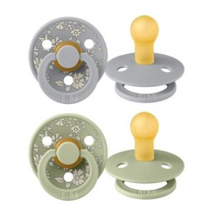 BIBS X LIBERTY, Pack de 2 Colour , Taille 1 (0-6 mois), Rond - Latex