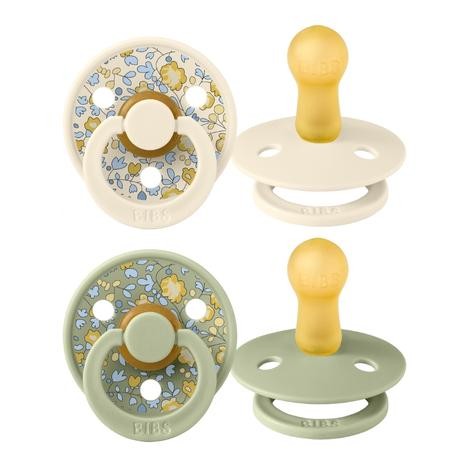 BIBS X LIBERTY, Pack de 2 Colour, Taille 2 (6+ mois), Rond - Latex BIBS X LIBERTY, Pack de 2 Colour, Taille 2 (6+ mois), Rond - Latex