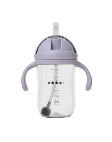 MININOR, Bouteille avec paille - étanche, 330 ml, Purple