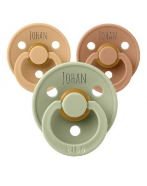 BIBS Colour, Taille 2 (6+ mois), Ronde - Latex, Tetine personnalisée