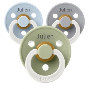 BIBS Colour Night, Taille 1 (0-6 mois), Ronde - Latex, Tetine personnalisée