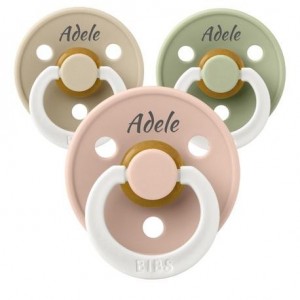 BIBS Colour Night, Taille 2 (6+ mois), Ronde - Latex, Tetine personnalisée