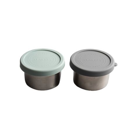 Aya&Ida, Récipients à goûter 100 ml, Dark Grey / Mint Green