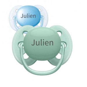 PHILIPS AVENT Ultra Soft, Taille 1 (0-6 mois), Anatomique - Silicone, Tetine personnalisée