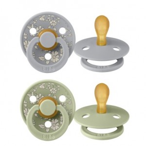 BIBS X LIBERTY, Pack de 2 Colour, Taille 1 (0-6 mois), Anatomique - Latex