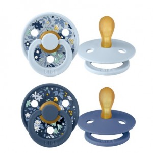 BIBS X LIBERTY, Pack de 2 Colour, Taille 1 (0-6 mois), Anatomique - Latex