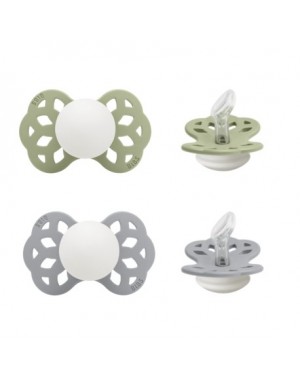 BIBS Infinity Night lot de 2, Size 1 (0-6 m), Physiologique - Silicone