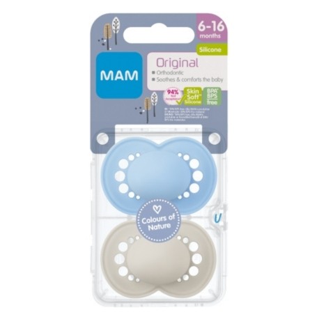 MAM Original 2 unités, Taille 2 (6-16 mois), Anatomique - Silicone